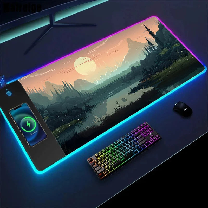 Mouse Pad com Carregamento Sem Fio