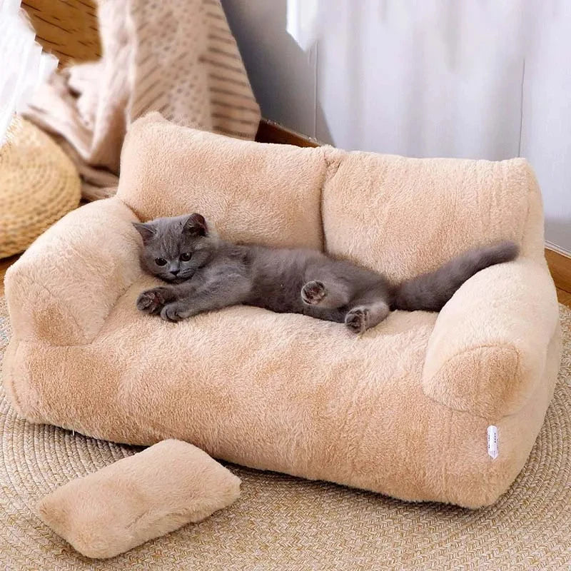 Cama de pelúcia de luxo para gatos